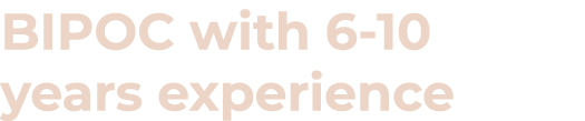 BIPOC with 6-10 years experience