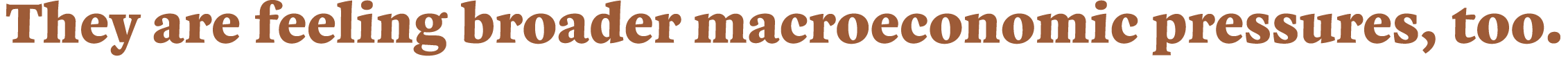 They are feeling broader macroeconomic pressures, too. 