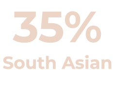 35% South Asian