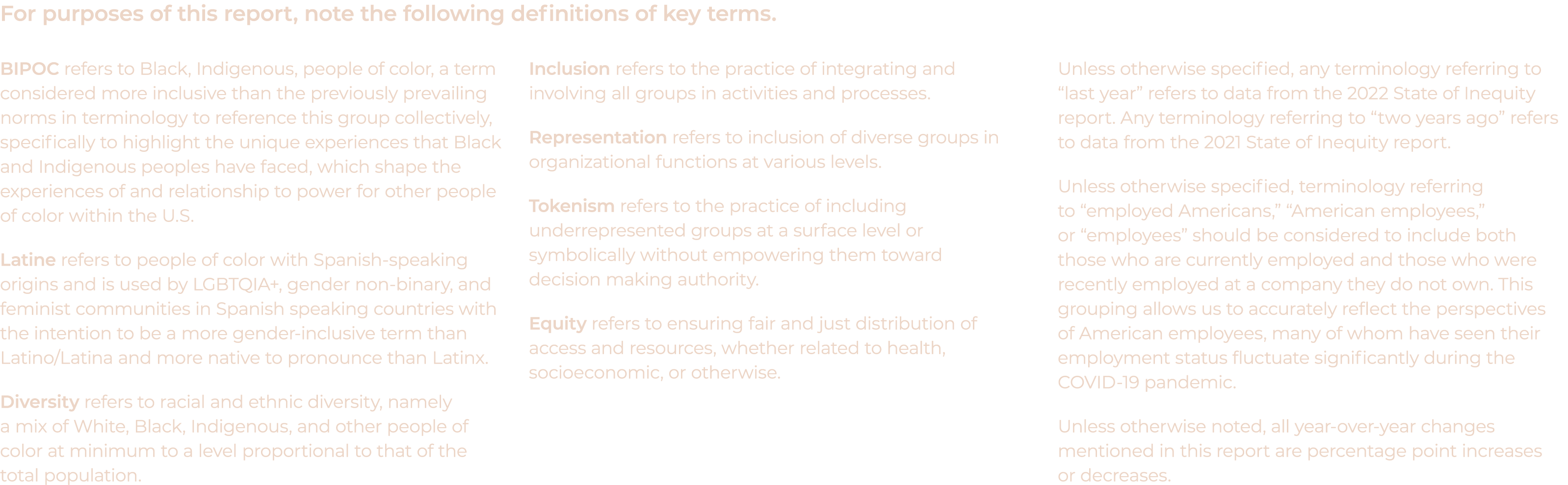 For purposes of this report, note the following definitions of key terms. BIPOC refers to Black, Indigenous, people o...
