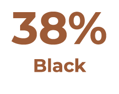 38% Black